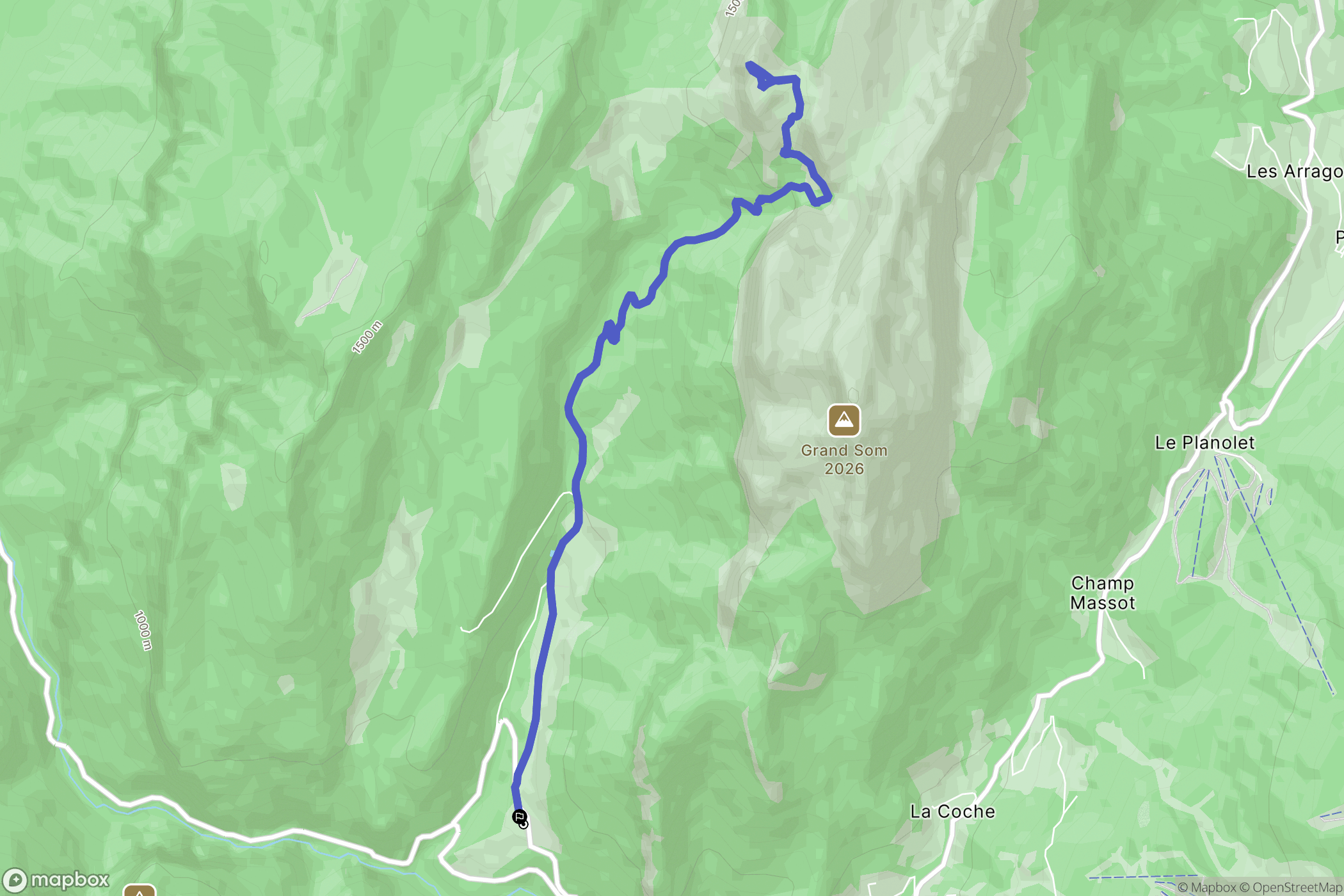 Saint-Pierre-de-Chartreuse : carte du parcours de randonnée - France