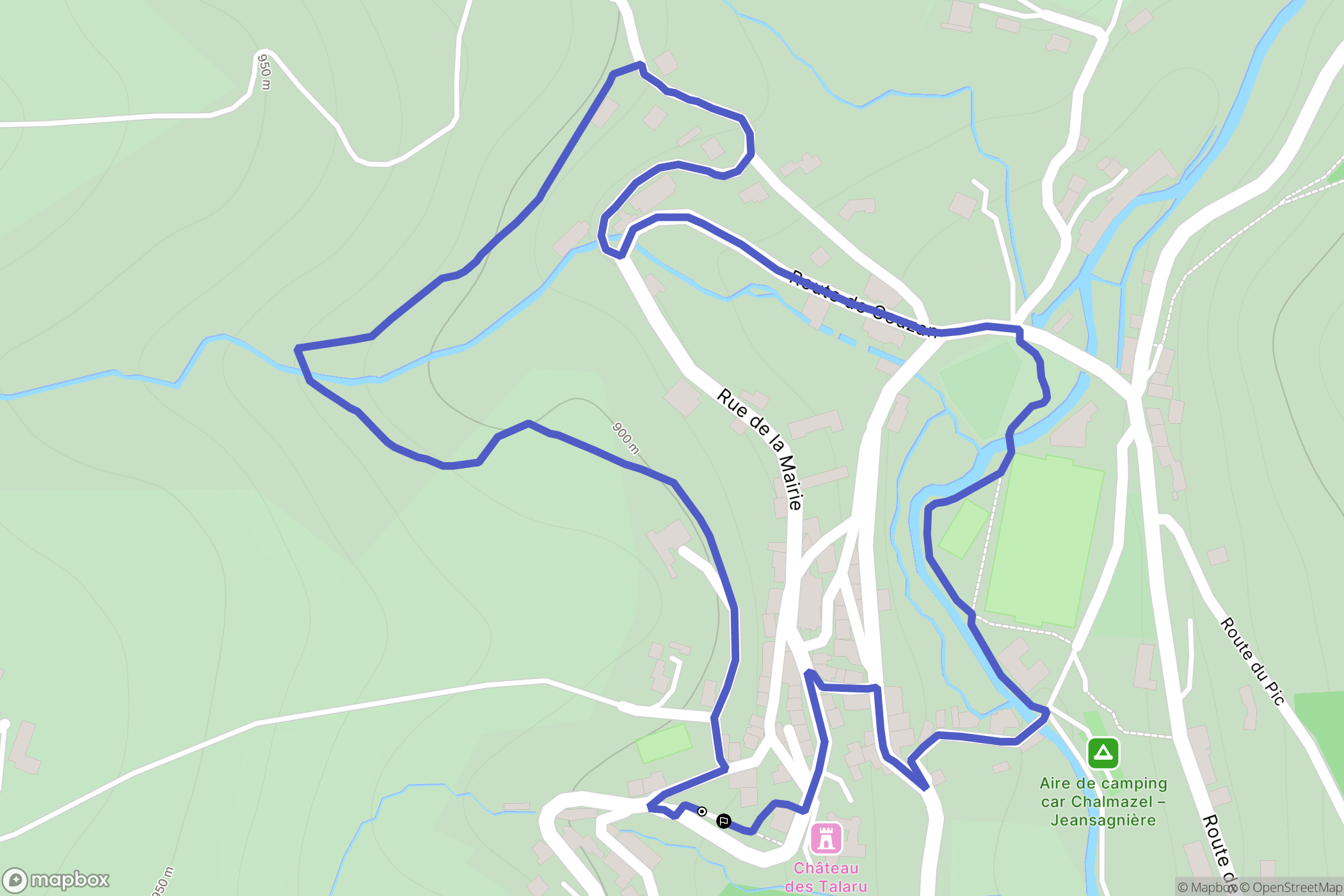 Chalmazel-Jeansagnière : carte du parcours de randonnée - France