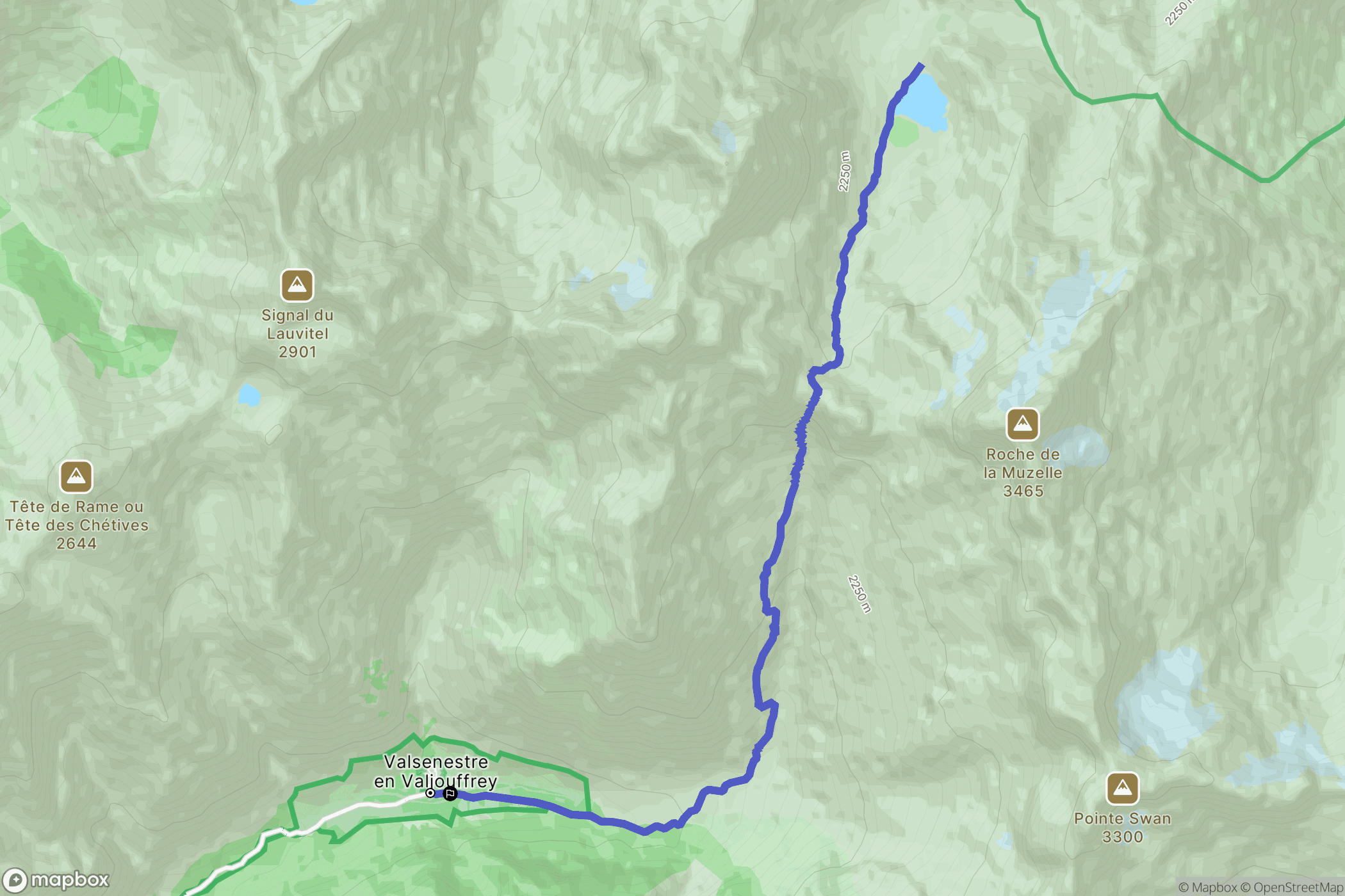 Valjouffrey : carte du parcours de randonnée - France