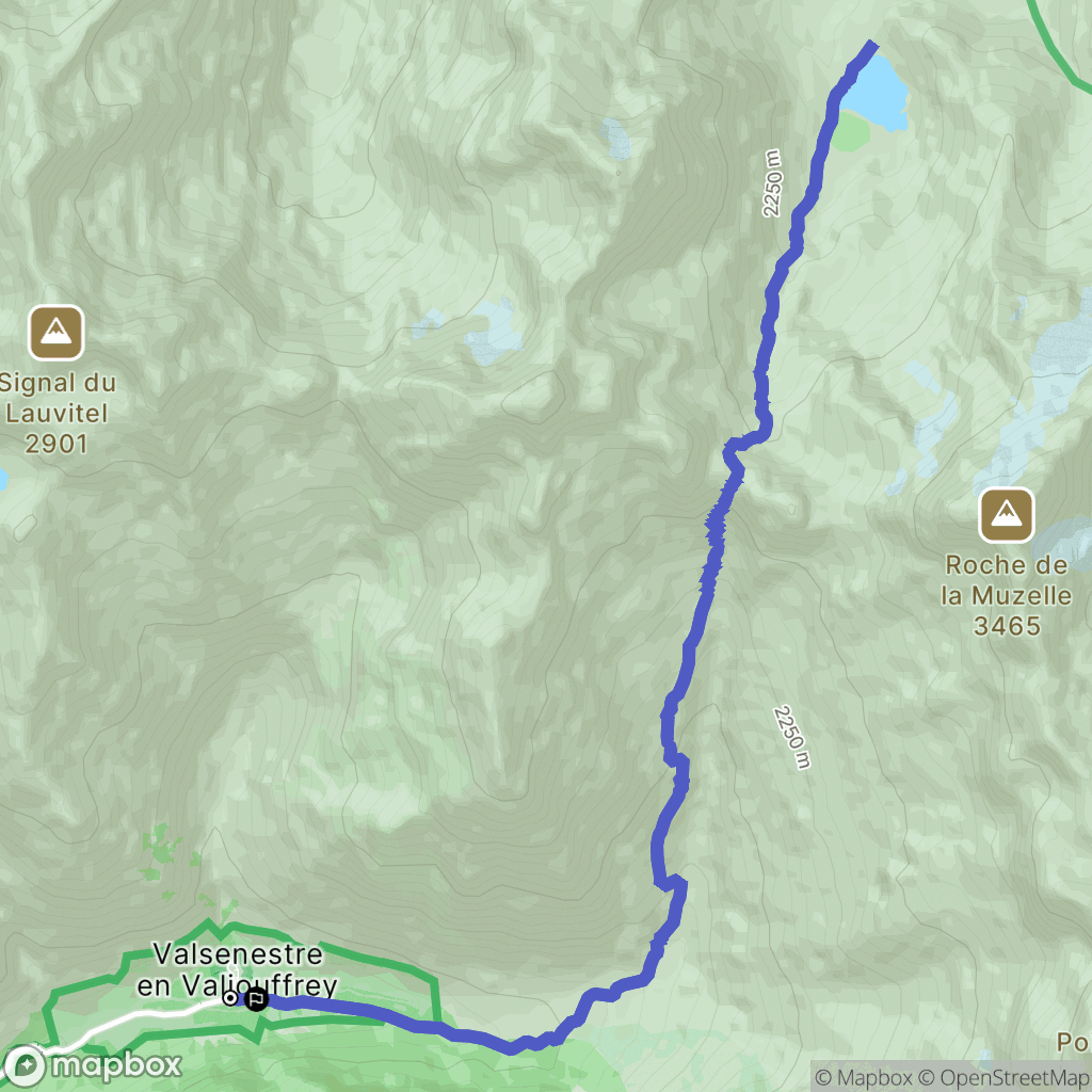Valjouffrey : carte du parcours de randonnée - France