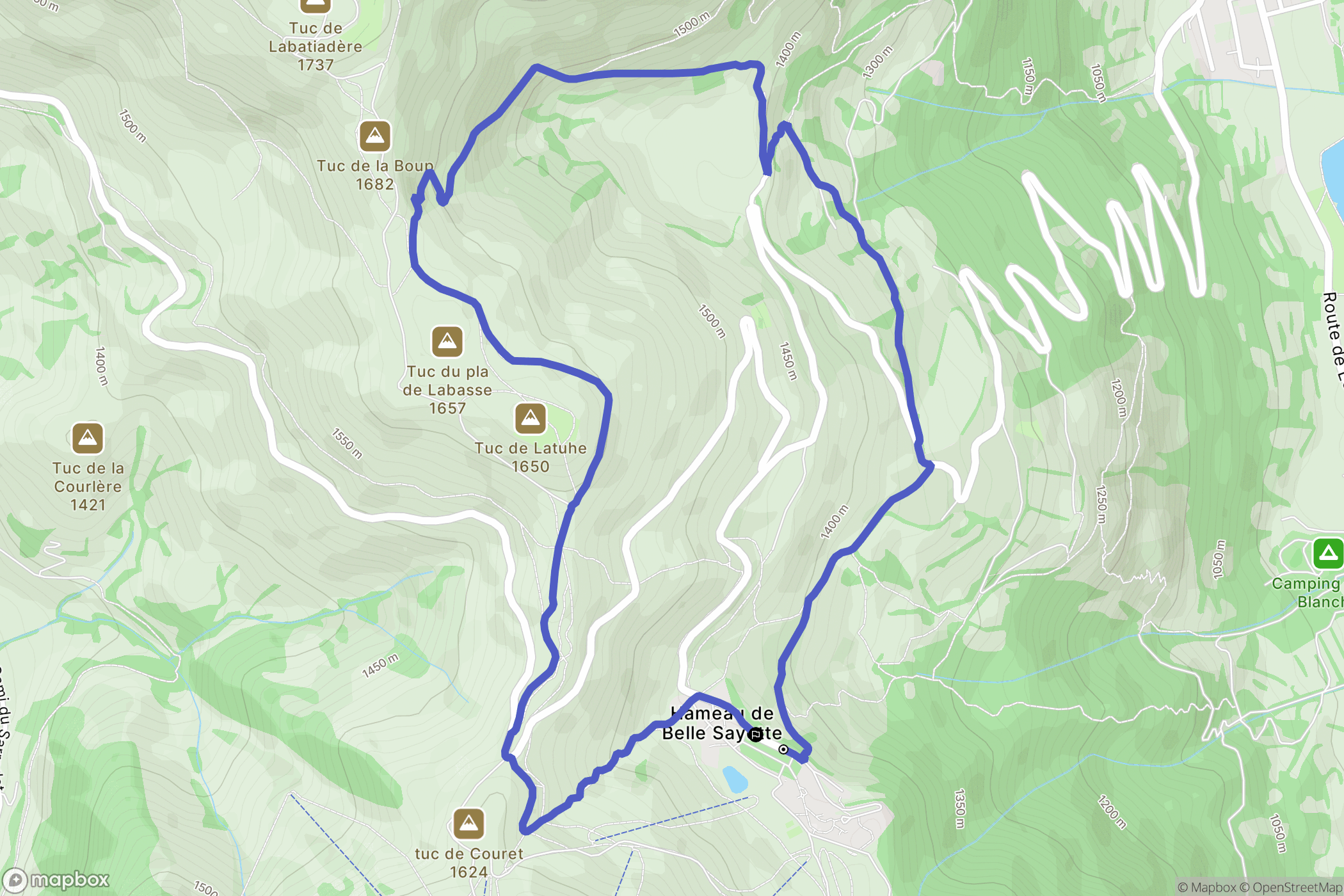 Val Louron : carte du parcours de randonnée - France
