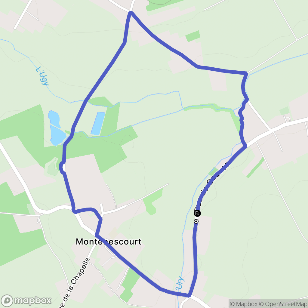 Montenescourt : carte du parcours de randonnée - France