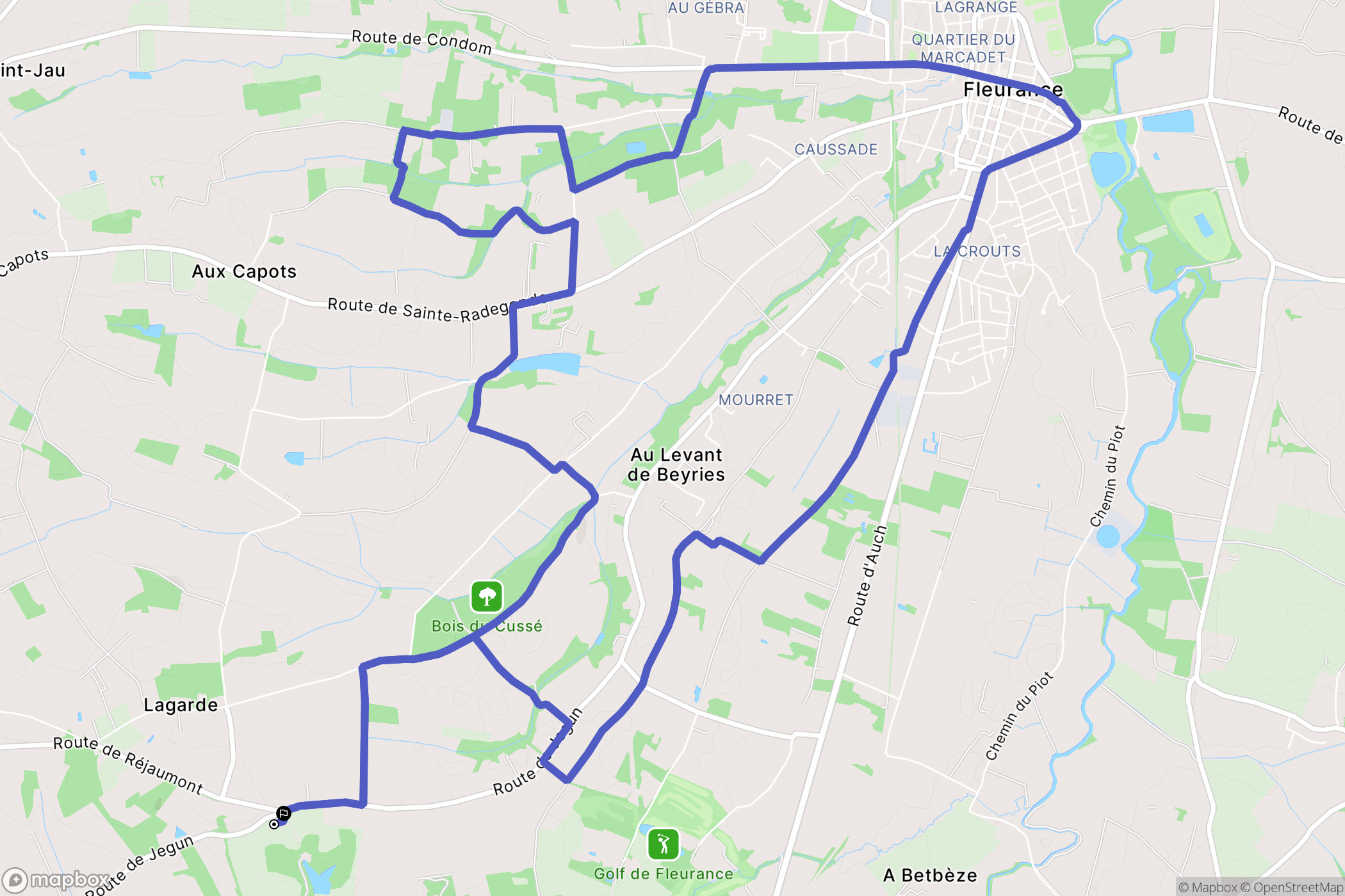 Fleurance : carte du parcours de randonnée - France