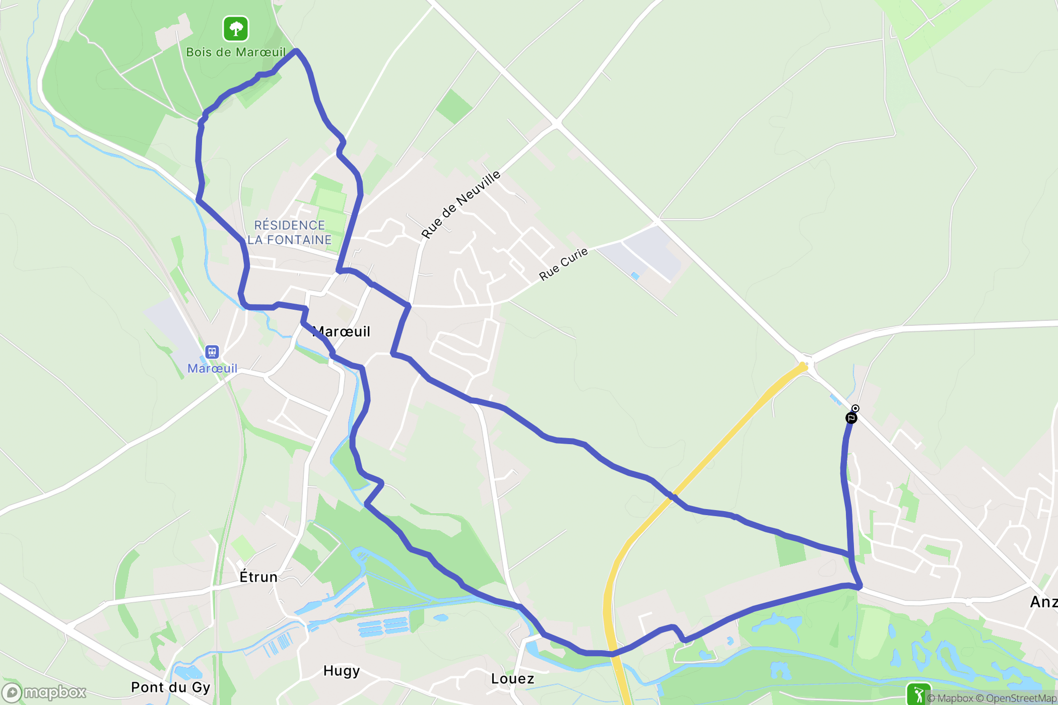 Anzin-Saint-Aubin : carte du parcours de randonnée - France