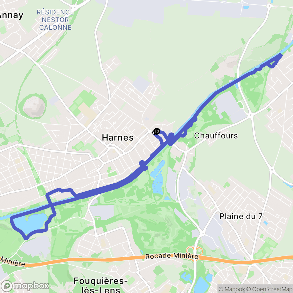 Harnes : carte du parcours de randonnée - France