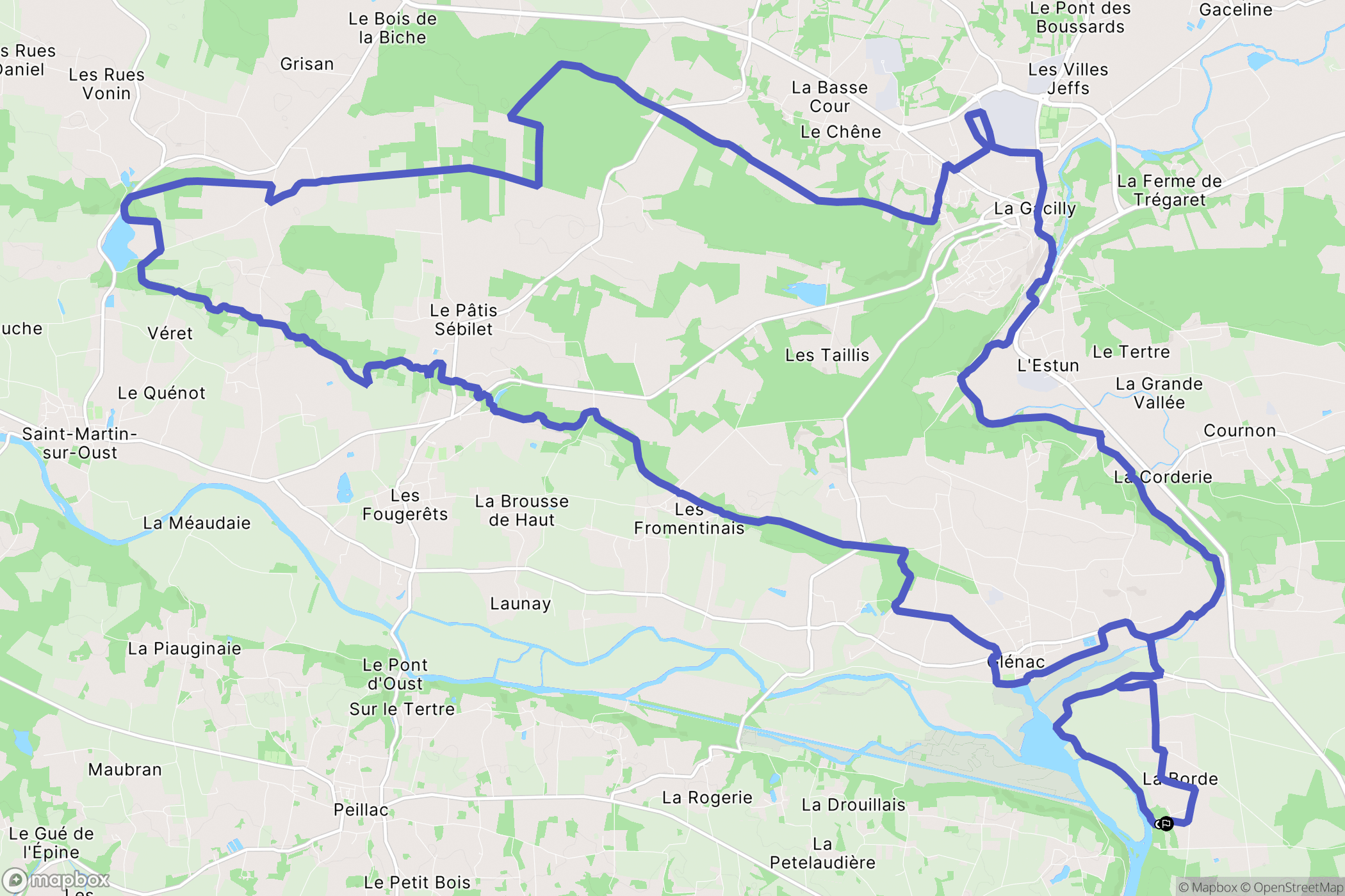 Bains-sur-Oust : carte du parcours de randonnée - France