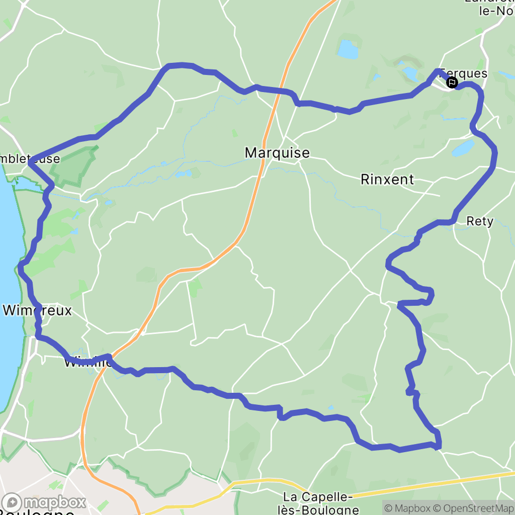 Ferques : carte du parcours de randonnée - France