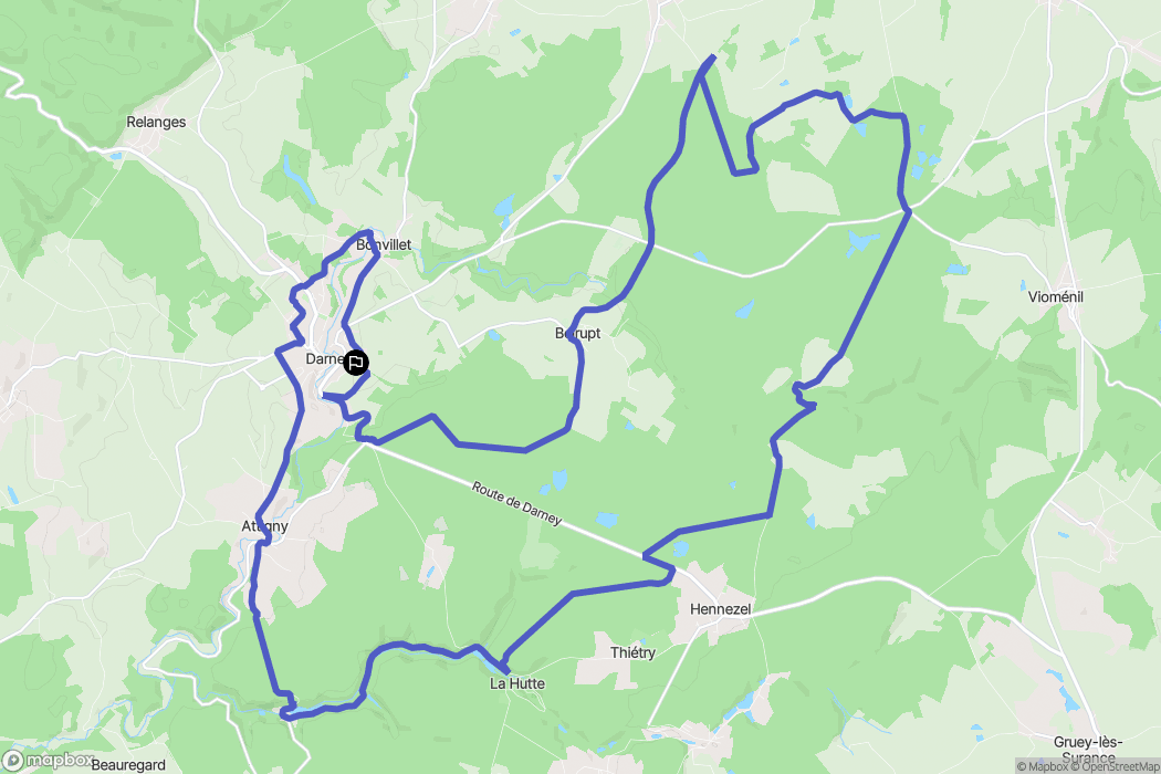 Darney : carte du parcours de randonnée - France