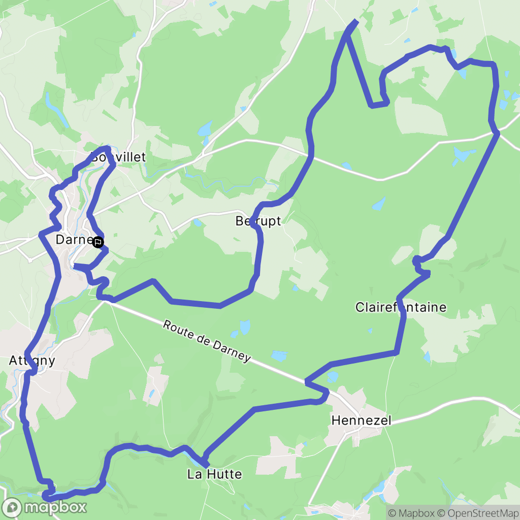 Darney : carte du parcours de randonnée - France