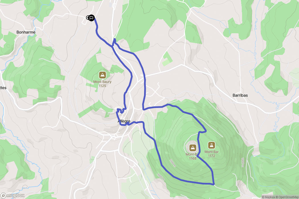 Monlet : carte du parcours de randonnée - France