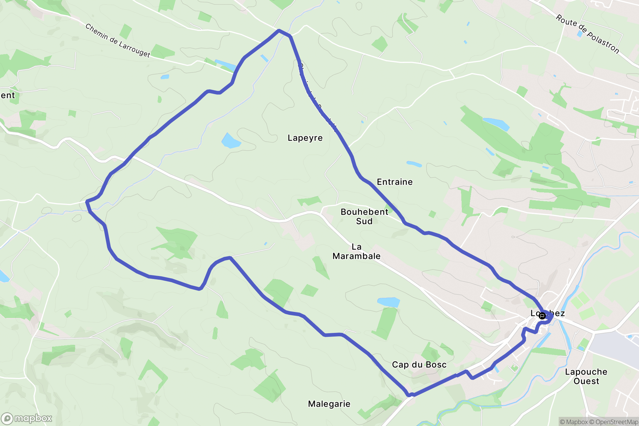 Lombez : carte du parcours de randonnée - France