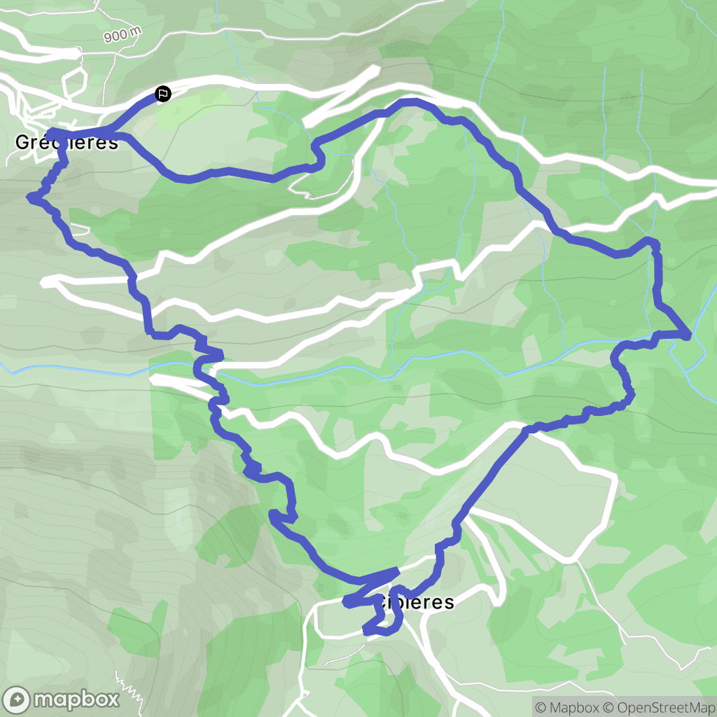 Gréolières : carte du parcours de randonnée - France