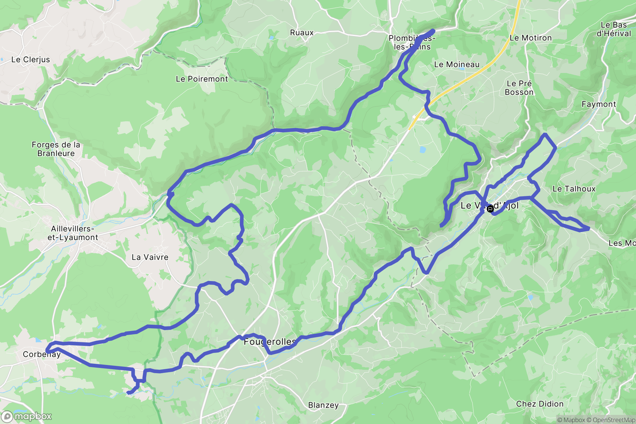 Le Val-d'Ajol : carte du parcours de randonnée - France