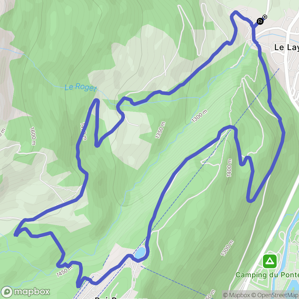 Les Contamines-Montjoie : carte du parcours de randonnée - France