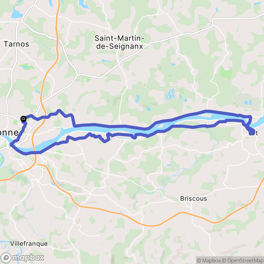 Bayonne : carte du parcours de randonnée - France