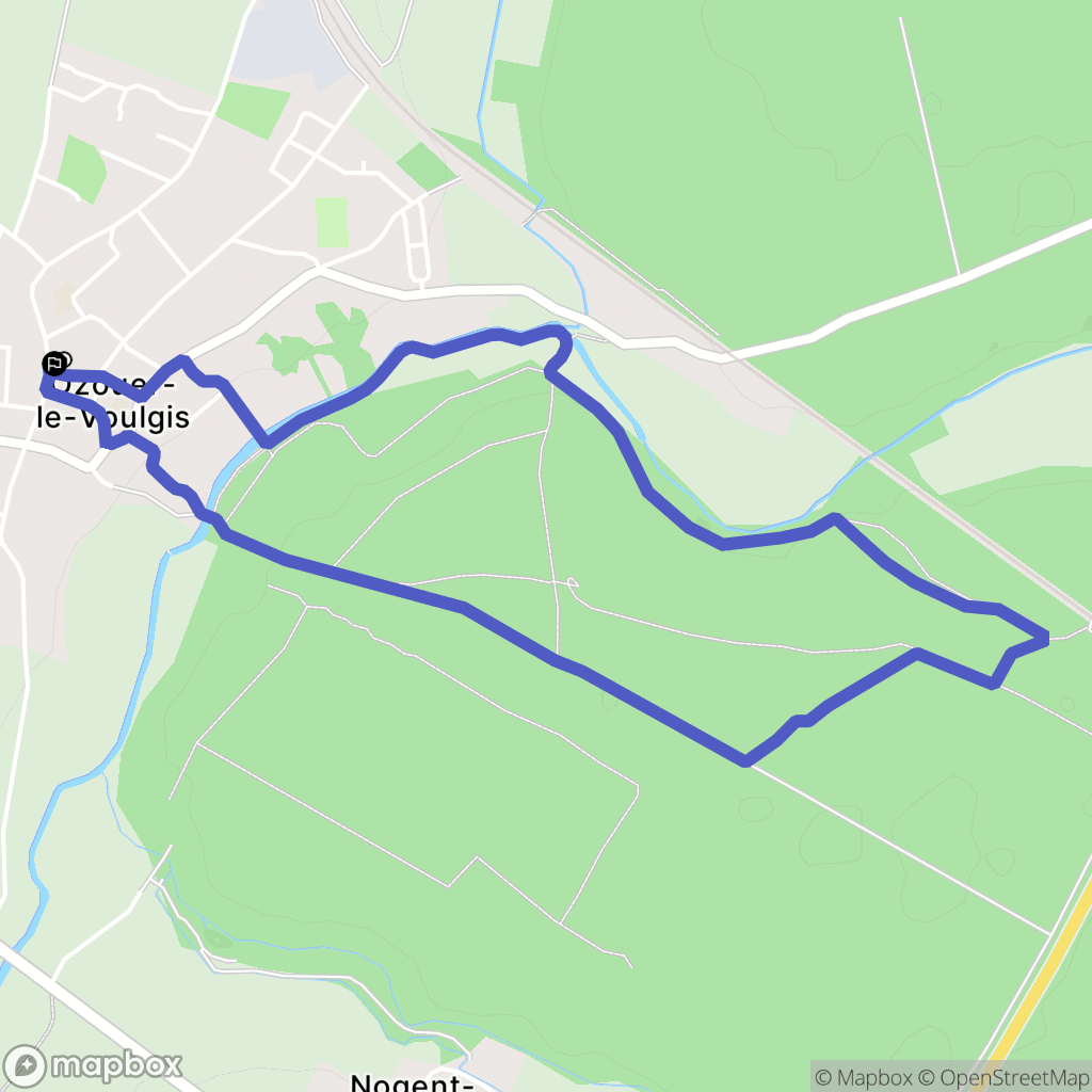 Ozouer le Vouglis : carte du parcours de randonnée - France