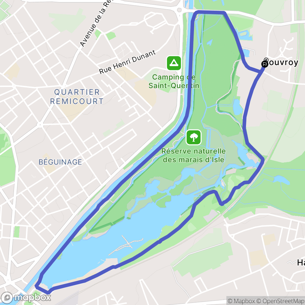 Rouvroy : carte du parcours de randonnée - France