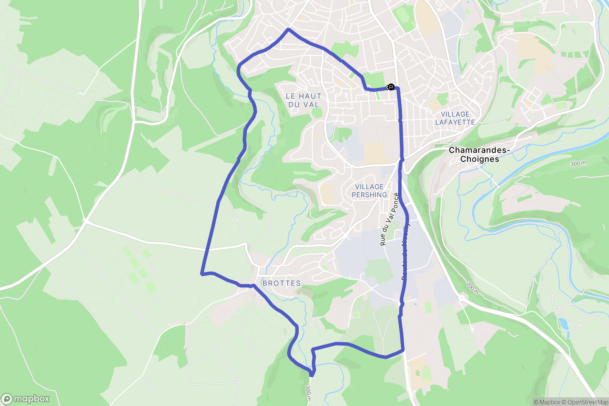 Chaumont : carte du parcours de randonnée - France