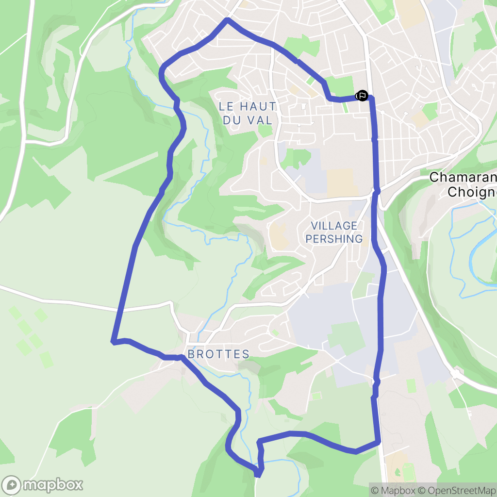Chaumont : carte du parcours de randonnée - France