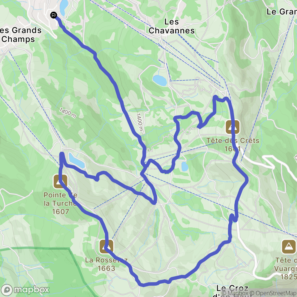 Les Gets : carte du parcours de randonnée - France