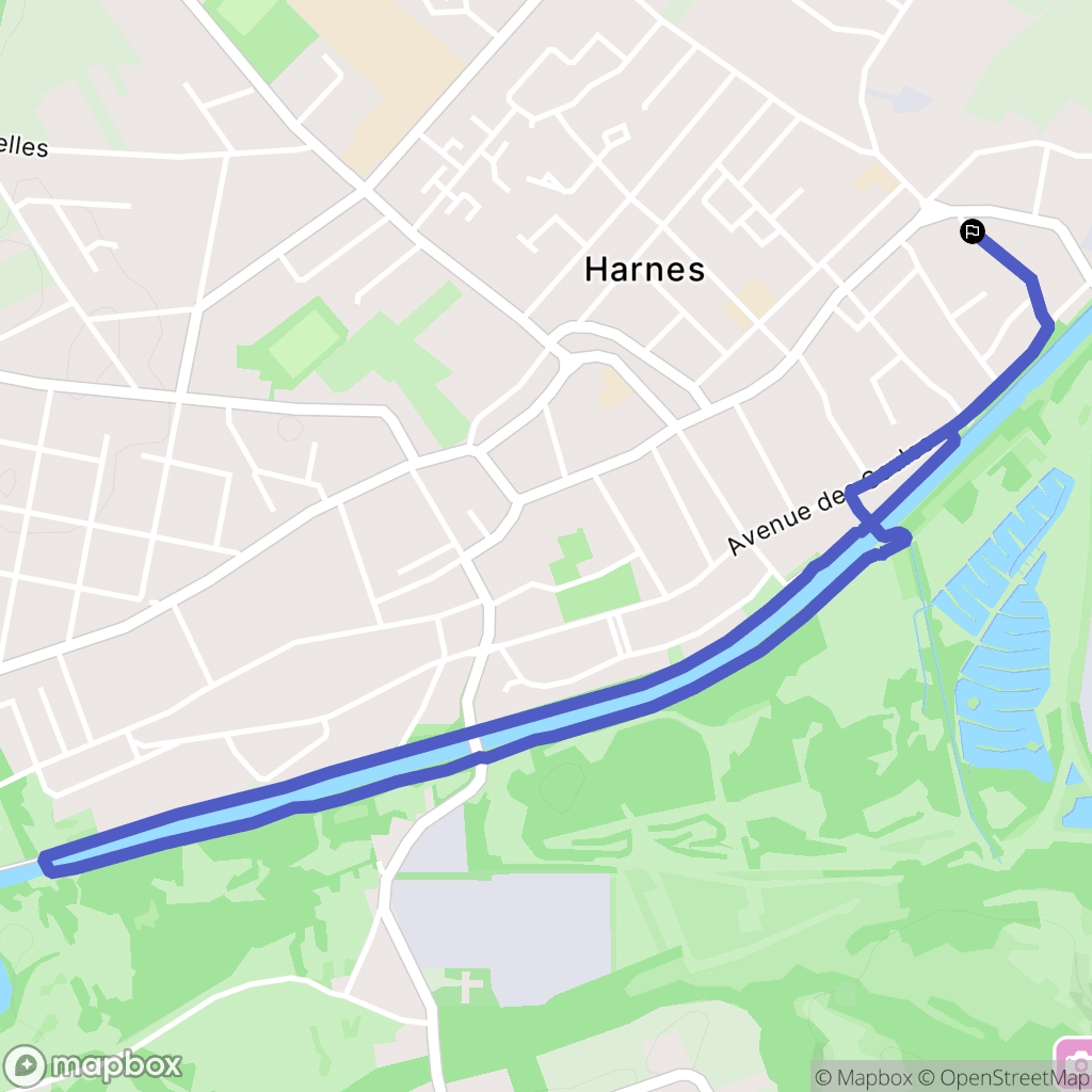 Harnes : carte du parcours de randonnée - France