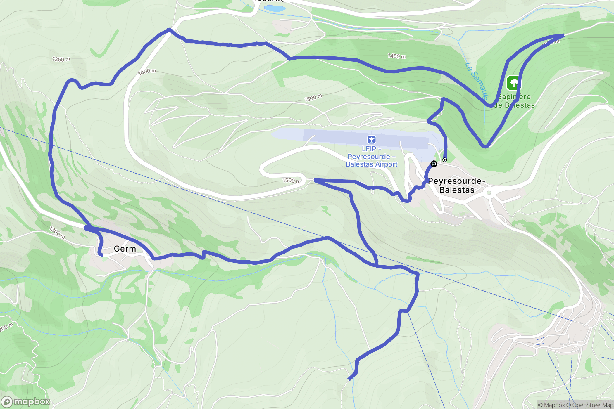 Germ : carte du parcours de randonnée - France