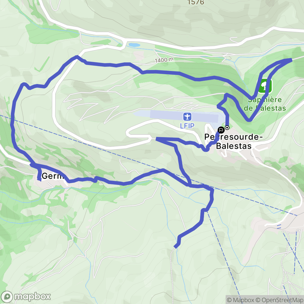 Germ : carte du parcours de randonnée - France