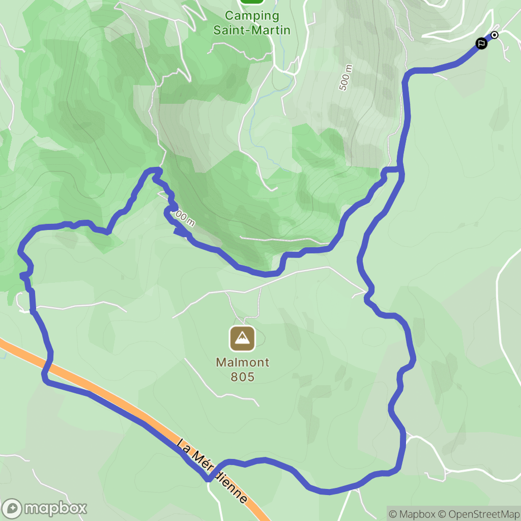 Creissels : carte du parcours de randonnée - France