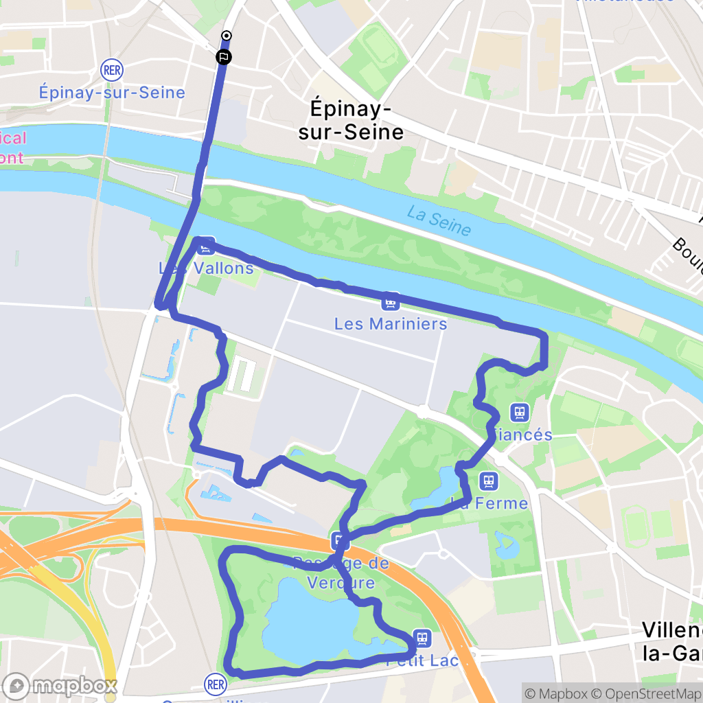 Epinay-sur-Seine : carte du parcours de randonnée - France