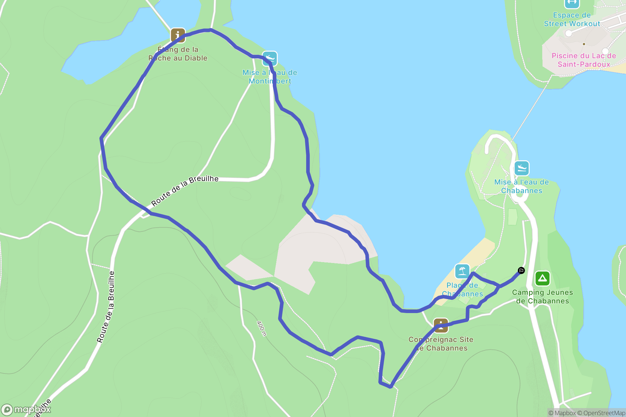 Compreignac : carte du parcours de randonnée - France