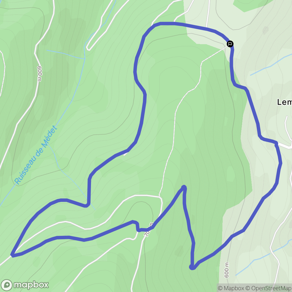 Roiffieux : carte du parcours de randonnée - France