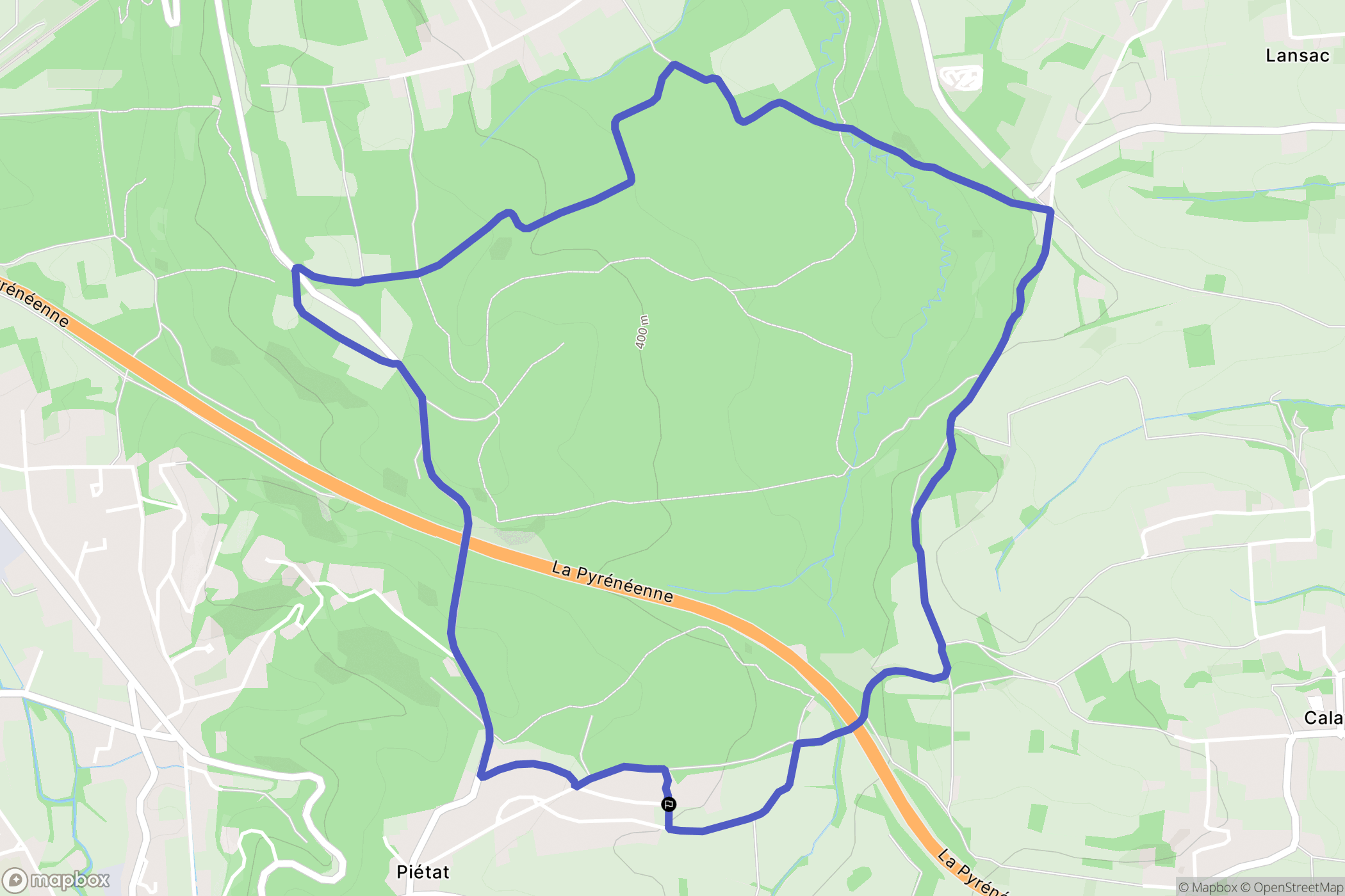 Barbazan-Debat : carte du parcours de randonnée - France