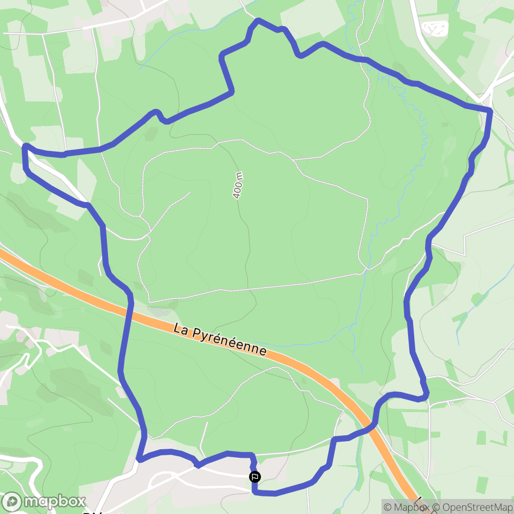 Barbazan-Debat : carte du parcours de randonnée - France