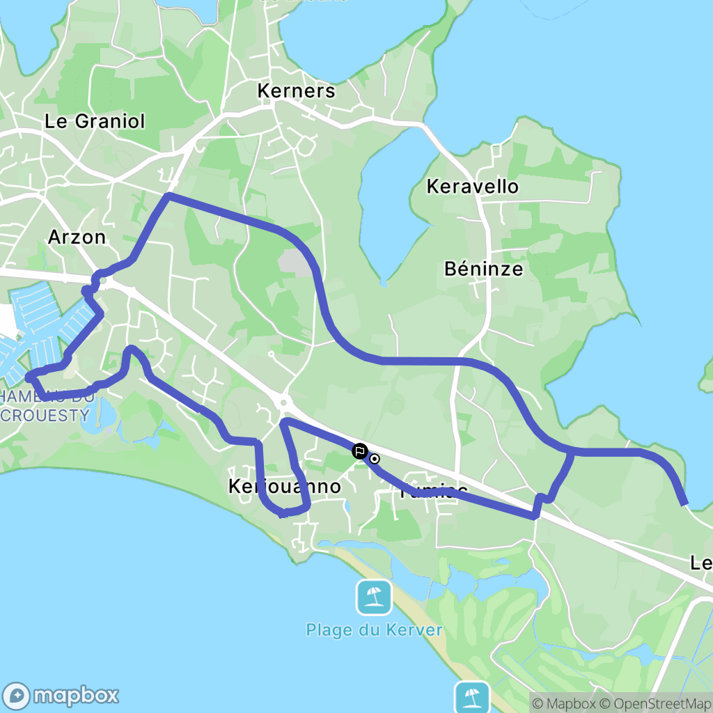 Arzon : carte du parcours de randonnée - France