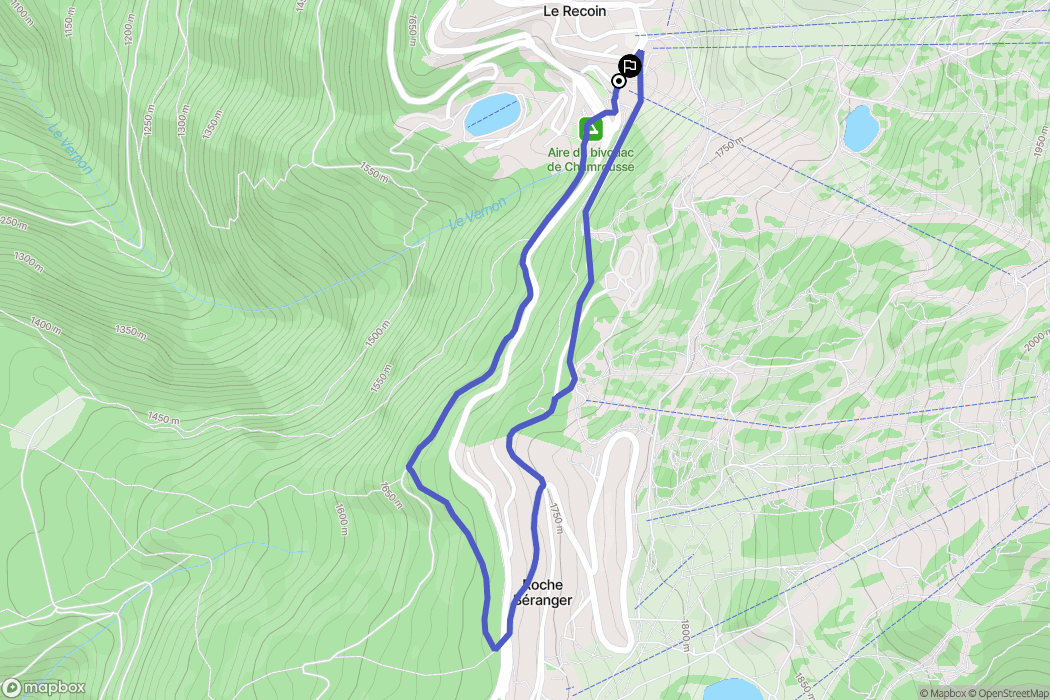 Chamrousse : carte du parcours de randonnée - France