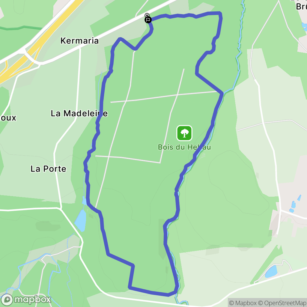 Elven : carte du parcours de randonnée - France