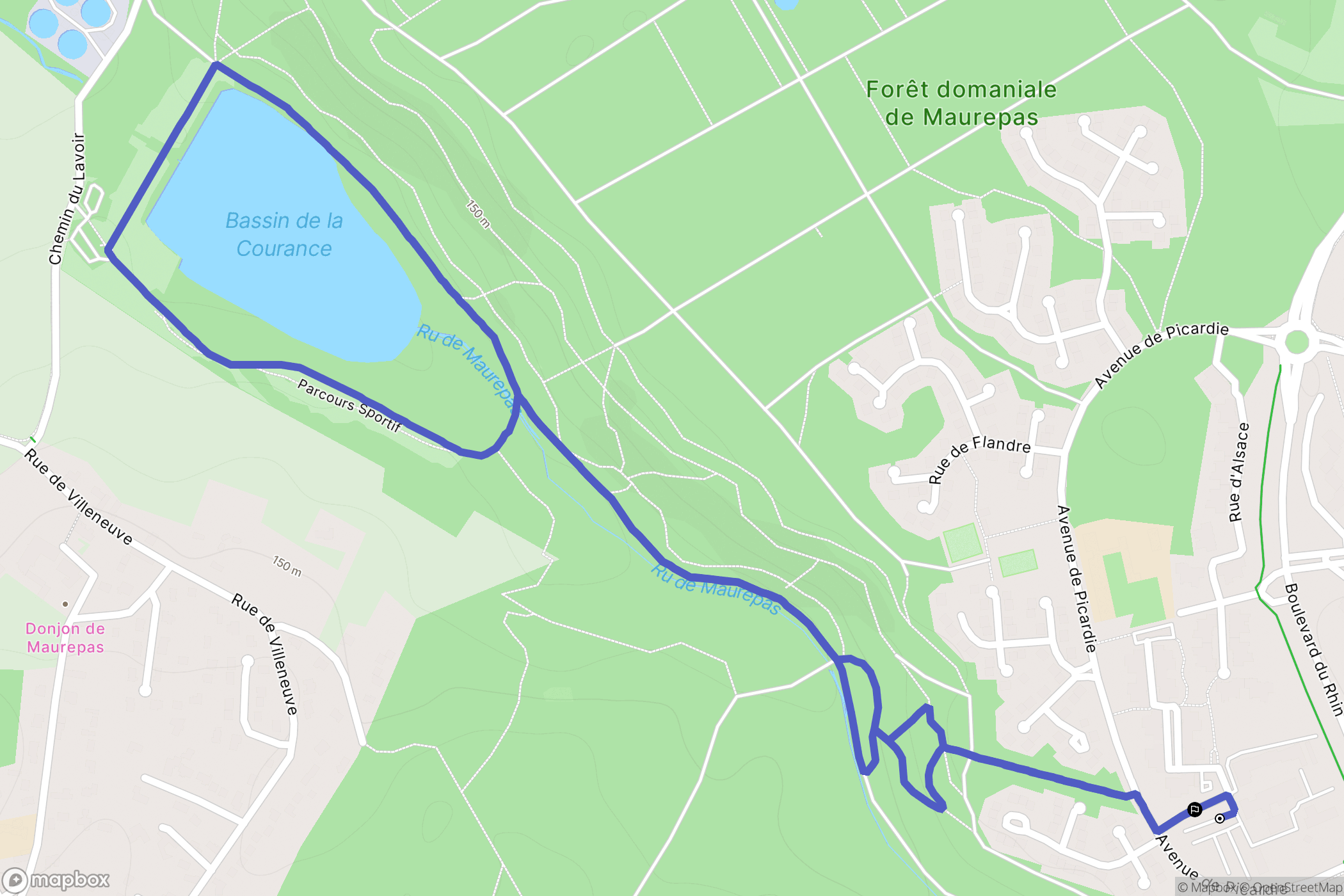 Maurepas : carte du parcours de randonnée - France