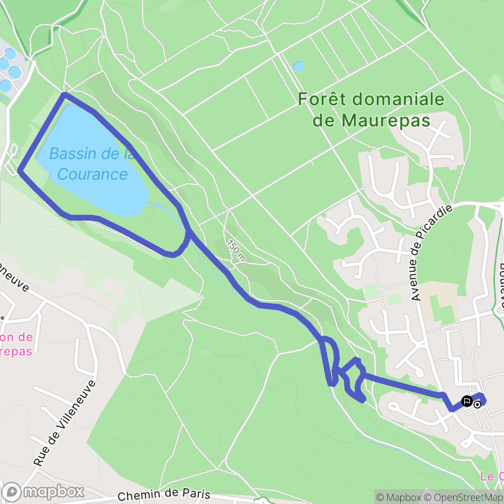Maurepas : carte du parcours de randonnée - France