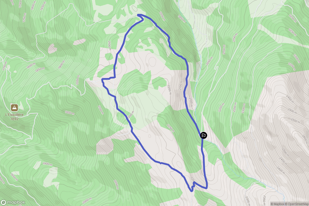 Molines-en-Queyras : carte du parcours de randonnée - France