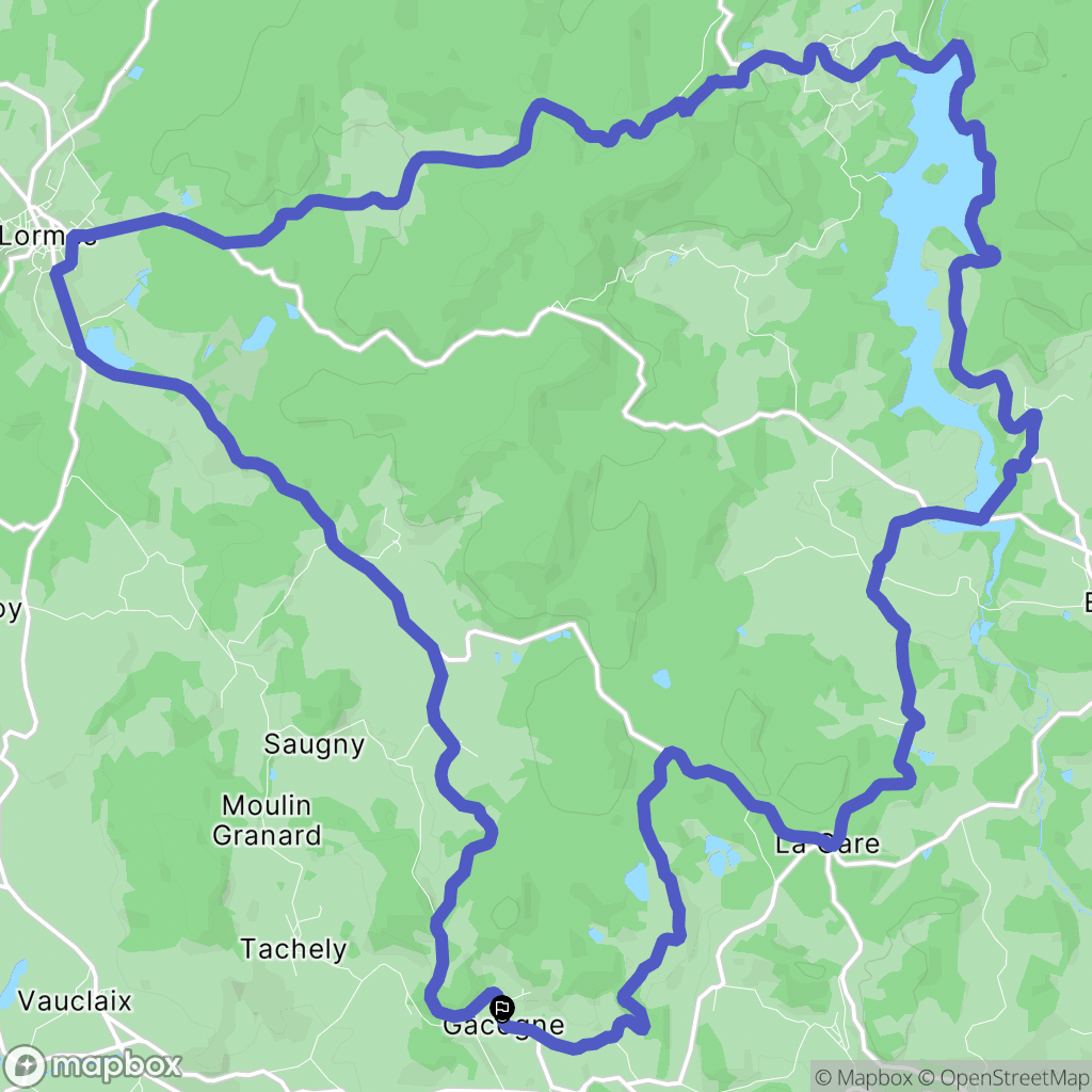Gacogne : carte du parcours de randonnée - France