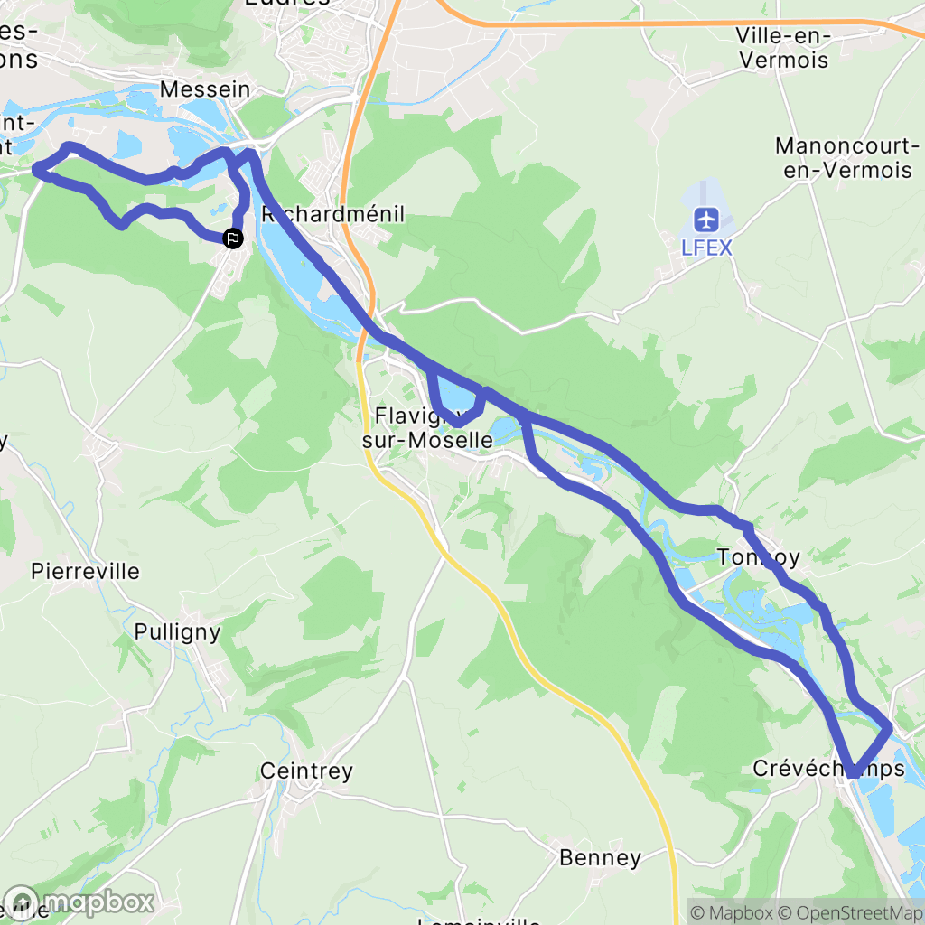 Méréville : carte du parcours de randonnée - France