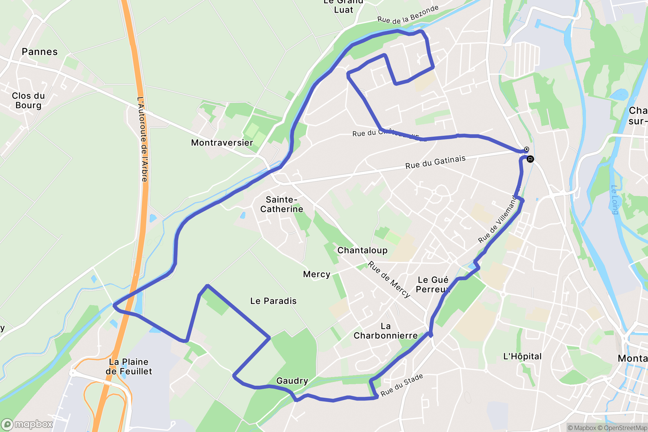 Châlette-sur-Loing : carte du parcours de randonnée - France