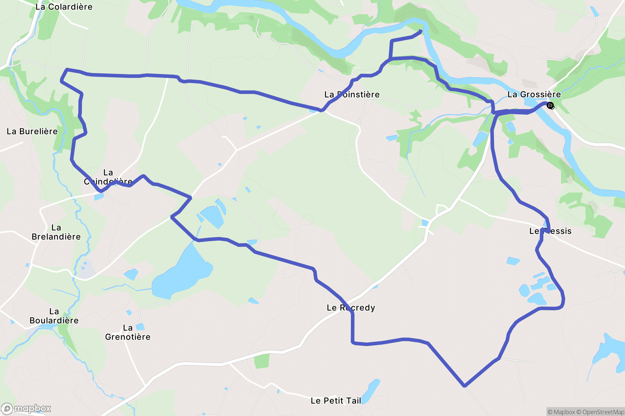 Boussay : carte du parcours de randonnée - France