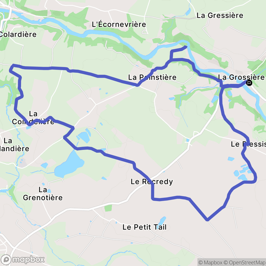 Boussay : carte du parcours de randonnée - France