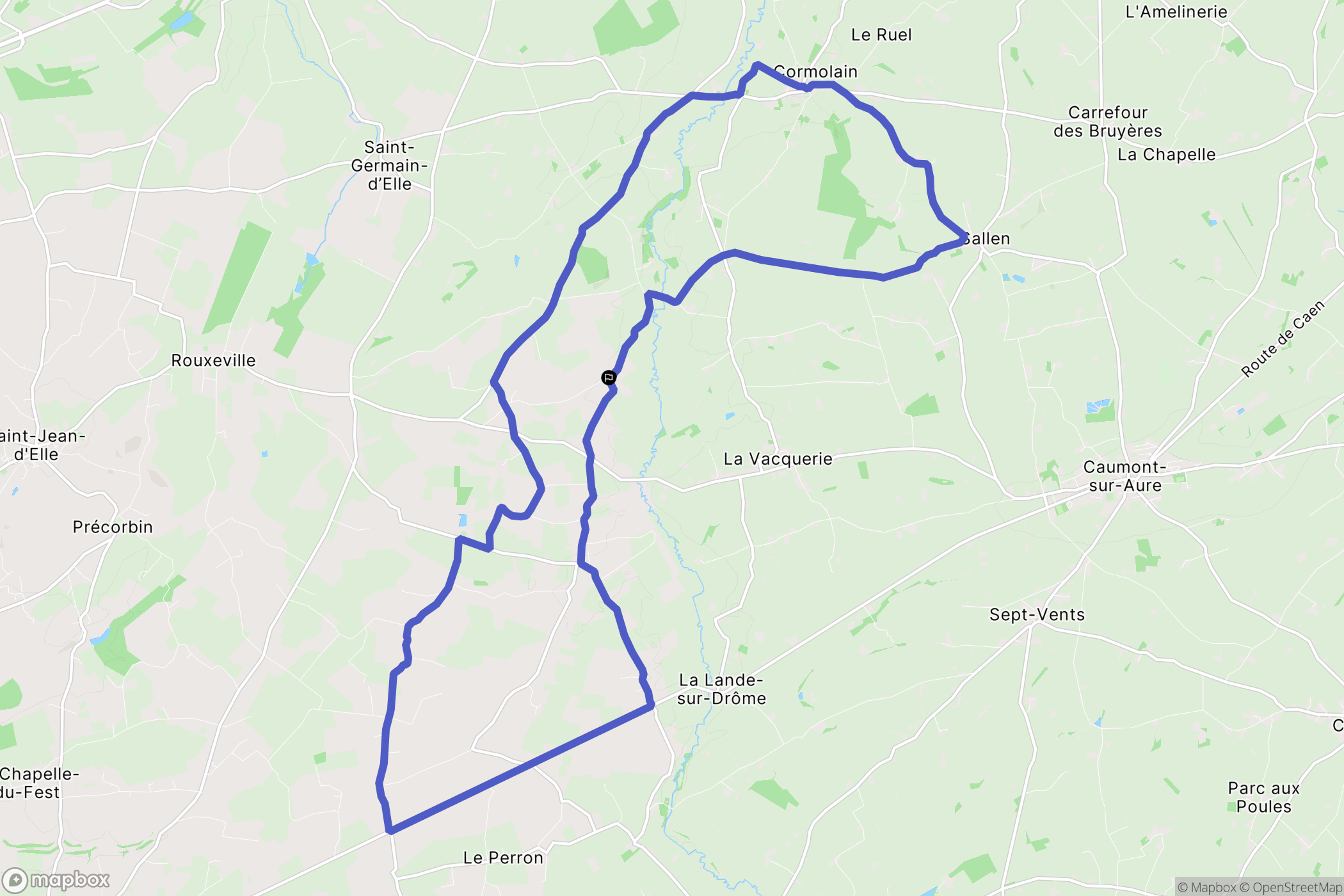 Saint-Jean-d'Elle : carte du parcours de randonnée - France