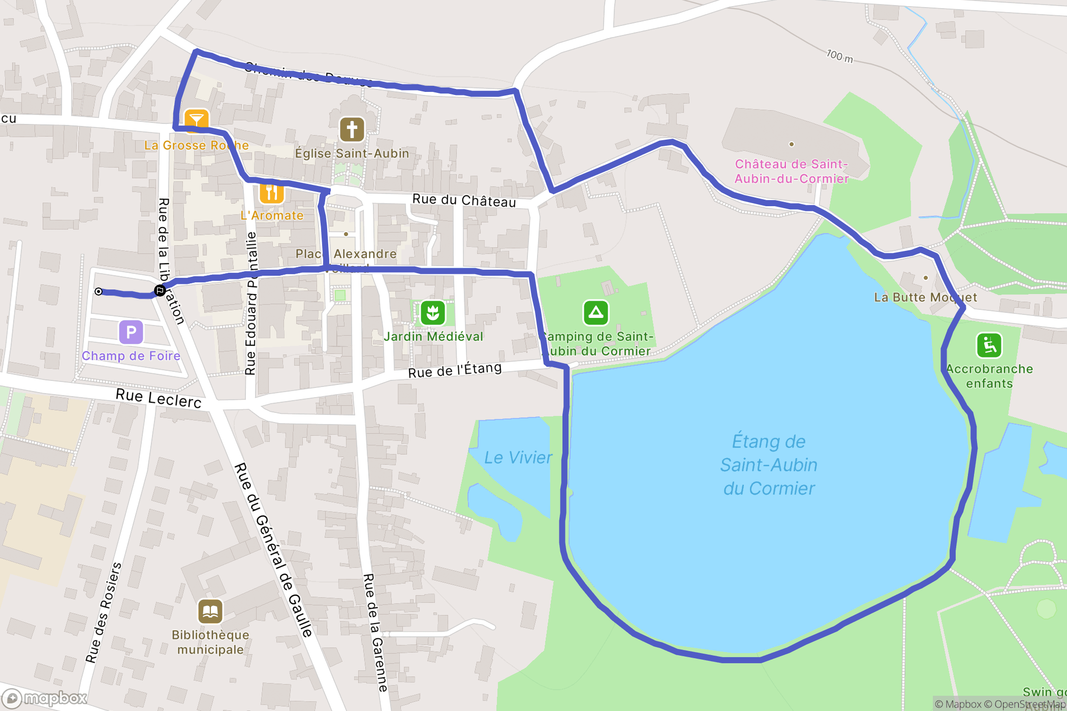Saint-Aubin-du-Cormier : carte du parcours de randonnée - France