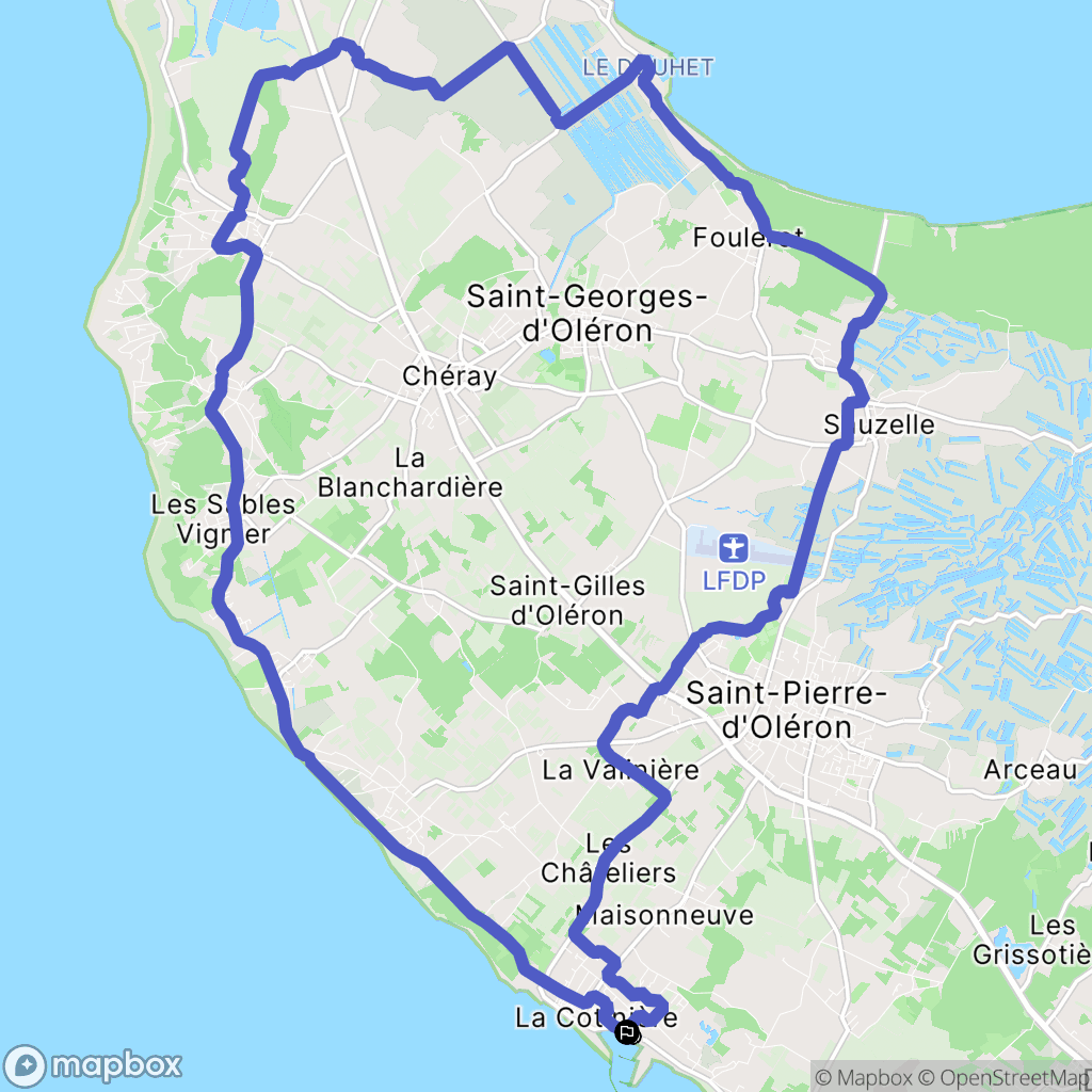 Saint-Pierre-d'Oléron : carte du parcours de randonnée - France