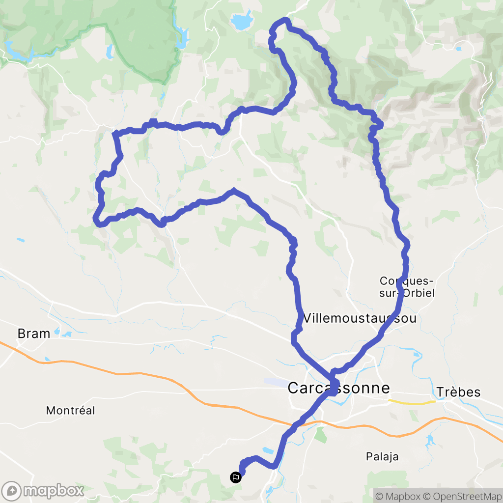 Roullens : carte du parcours de randonnée - France