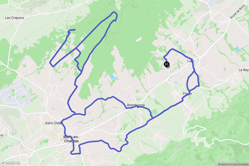 Fessy : carte du parcours de randonnée - France