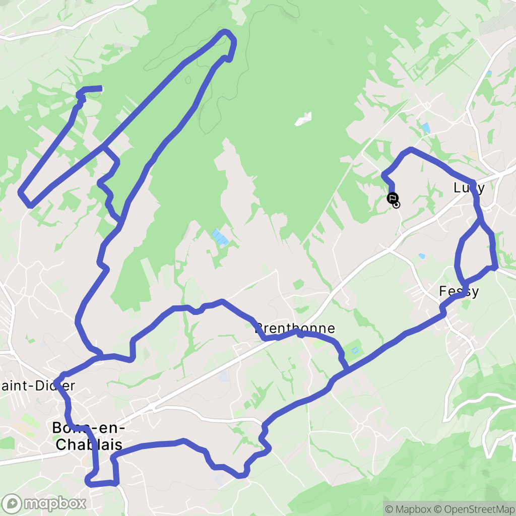Fessy : carte du parcours de randonnée - France